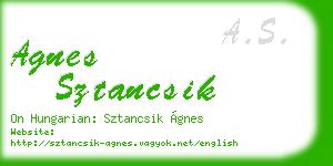 agnes sztancsik business card